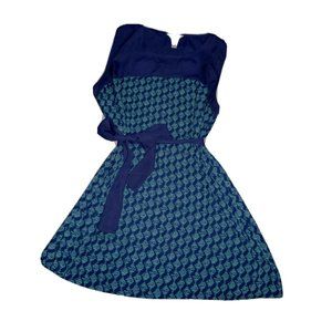 Three Seasons Maternity Navy Teal Abstract Print Top